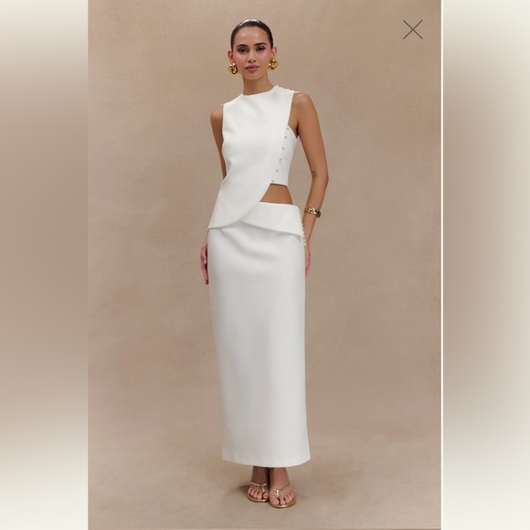 Meshki Dresses & Skirts - Meshki White Asymmetric Astrid Set